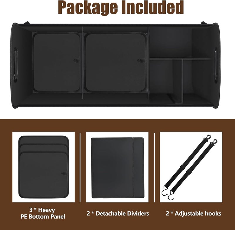 AOPHY Leopard Print Trunk Organizer - 95L Large Capacity, Non-Slip Bottom, Waterproof, Portable Car Storage for SUV, Truck, Sedan - Image 4